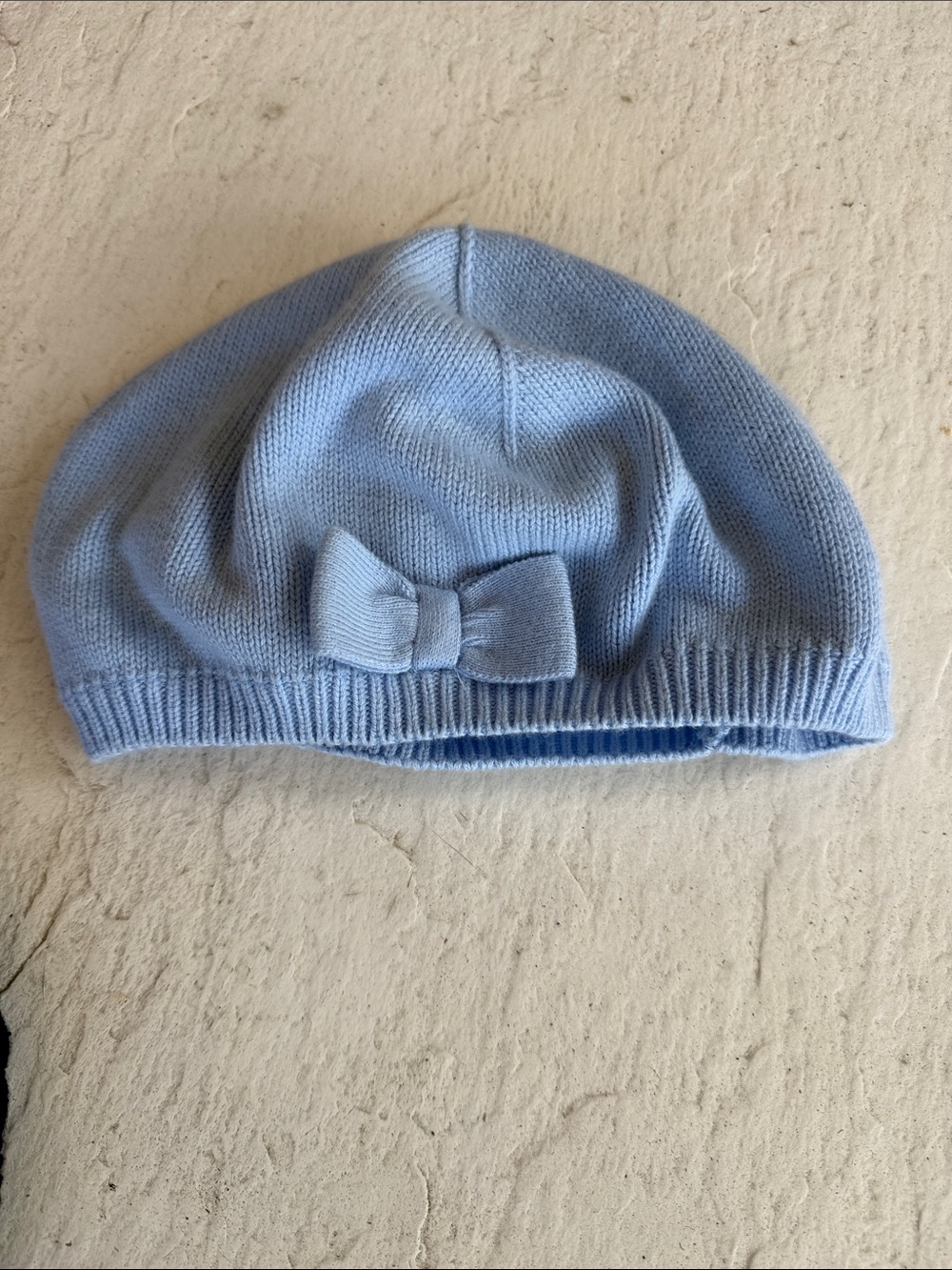 Janie and Jack Light Blue Knit Bow Hat